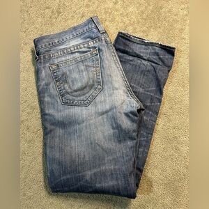 True Religion Rickey Relaxed Straight Baggy Wide Leg Jeans Size 38 Made In USA